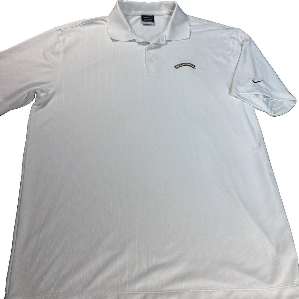 Ben & Jerseys Ice Cream NIKE Dri-Fit Golf Polo SS Shirt White Size XXL